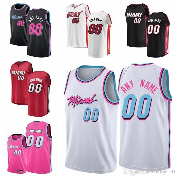 

2019 miami heat city jimmy butler 22 josh richardson dwyane wade 3 dragic 7 waiters tyler herro 14 okpala adebayo nba basketball jer, Black