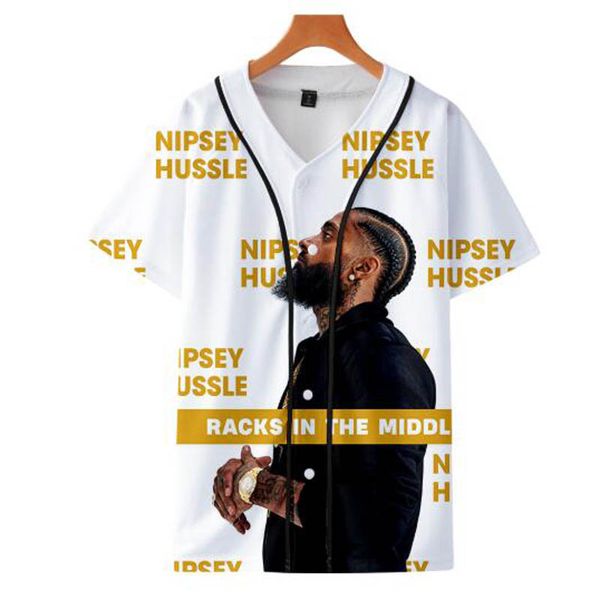 

Nipsey Hussle 3D Печатные Baseball Tshirts 2019 Горячие Продажа Женщины / Мужчины Мода Лето с корот