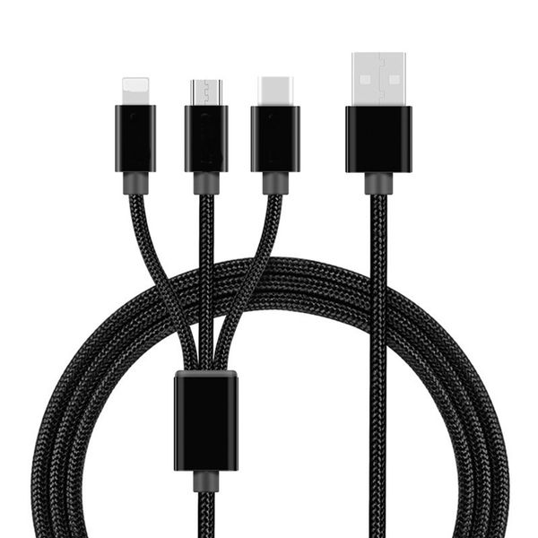 

3in1 micro u b fa t charging cable android for 10 xr x max x type c retractable de ign 1 2m mobile phone cable