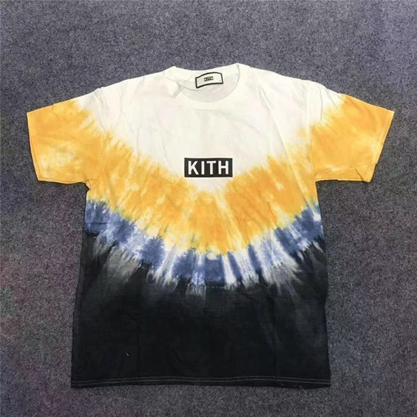 

tie dyeing kith t shirt men women t shirt mens kith t-shirt tees, White;black