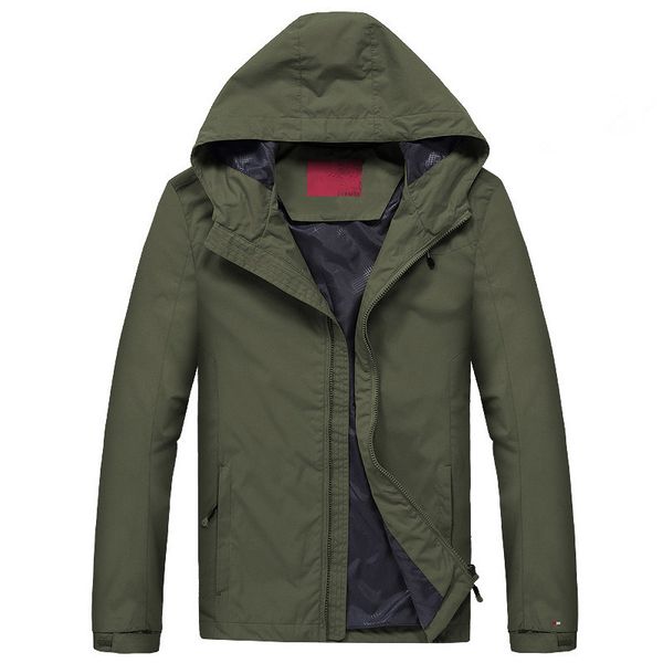 

men waterproof jacket youth casual hooded jacket loose coat spring autumn armygreen men's, Black;brown