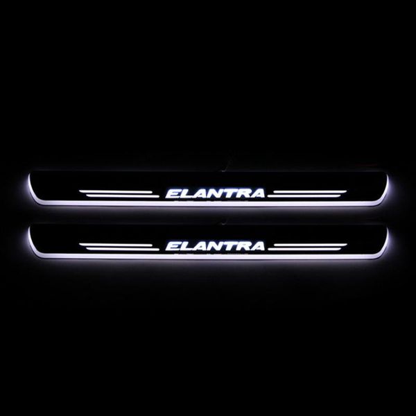 

for elantra 2006 - 2020 2020 waterproof acrylic moving led welcome pedal car scuff plate door sill pathway light