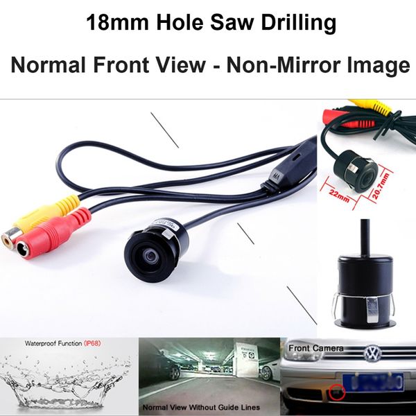 Auto Front View Camera Forward Cam Screw Bumper Mount Universal Fit Non-Mirror