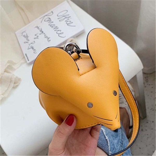 

fashion solid crossbody bags for women 2020 animal cute mouse shape shoulder messenger bag girls pu leather handbags and purses