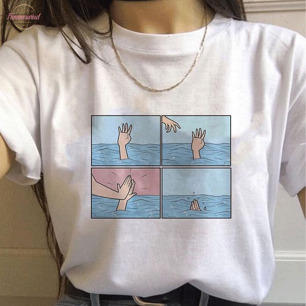 

my depression my brain my v neck anxiety letter print pink t shirt spoof streetwear vogue new harajuku casual tshirt women top, White