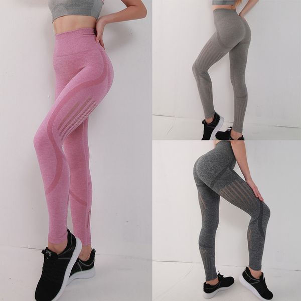 

sport seamless leggings women's seamless hip tight sports fitness running yoga pants leggins desportivos mulher#20, White;red