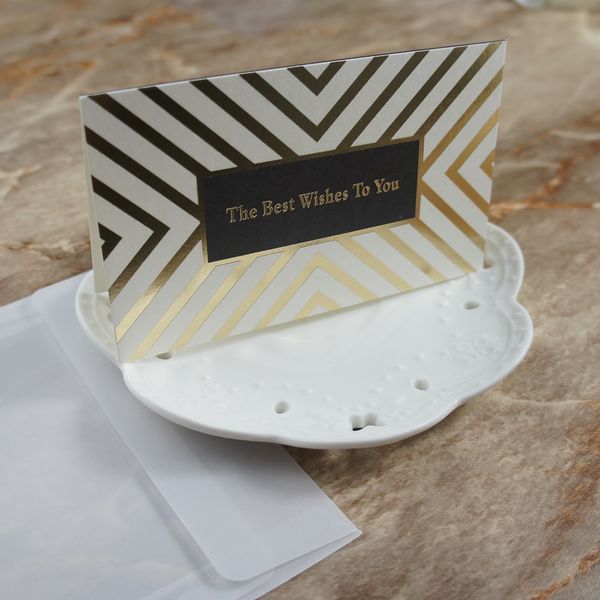 

multi-use 25pcs gold line wishes design card with envelope scrapbooking party invitation diy decor gift party card