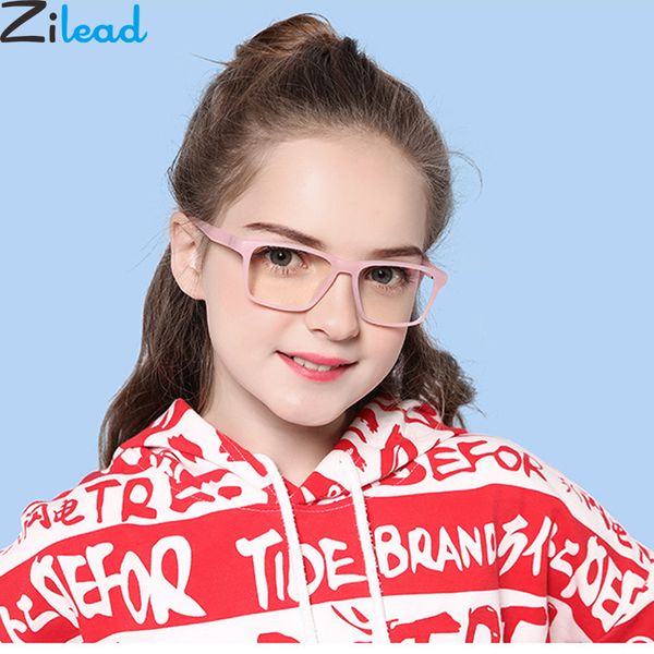

zilead children tr90 anti blue light glasses frame boys&girls computer games goggles eyeglasses optical spectacle, Black