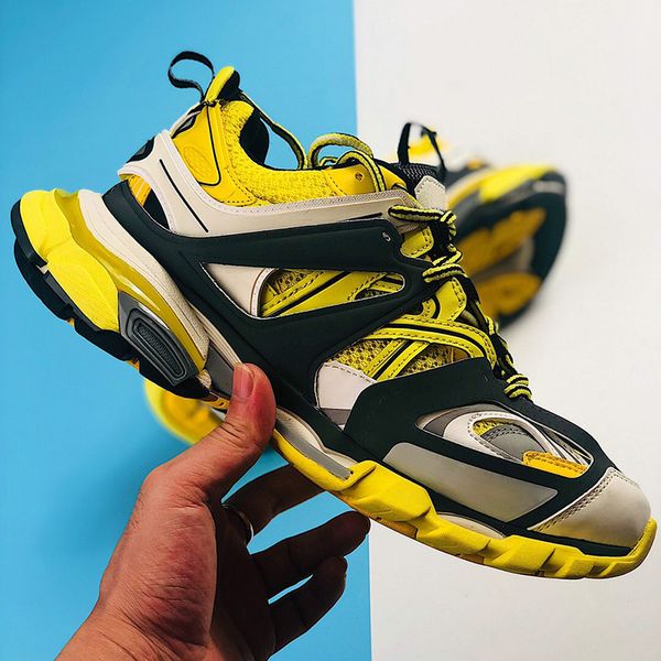 

2019 designer paris track orange blue white grey red triple s clunky luxury men women sneaker fashion casual shoes us 5-11, Black