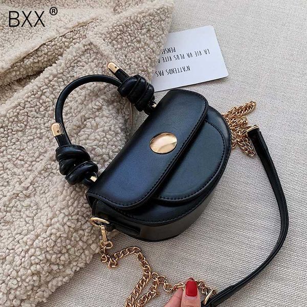

bxx] pu leather crossbody bags for women 2020 solid color chain shoulder messenger bag female handbag saddle bag hi932