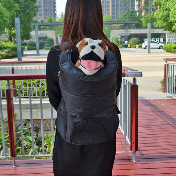 

new out double shoulder portable travel backpack outdoor pet dog carrier bag pet dog front bag mesh backpack headnew out double