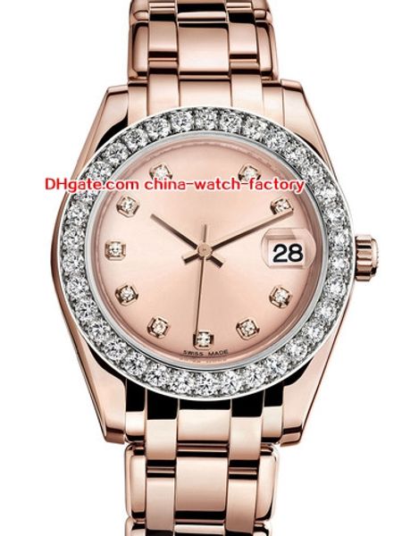 

12 tyle elling 31mm 36mm pearlma ter dateju t 81298 diamond 18k ro e gold mechanical automatic ladie watch women watche