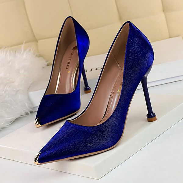 

bigtree shoes satin women pumps women shoes high heels red wedding heels ladies classic pumps stiletto, Black