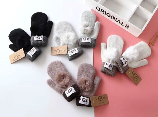 

new ms. fingerless cat pattern fashion gloves cute warm women true wool leather gloves women glove, Blue;gray