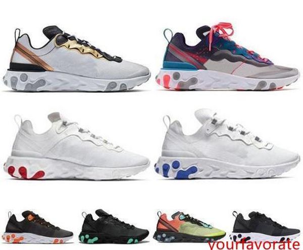 

2019 react element 87 volt 55 game royal taped seams running shoes for women men 55s blue chill trainer 87s sail sports sneakers