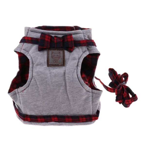 

british style cat kitten pet vest harnesses leash set outdoor safety rope