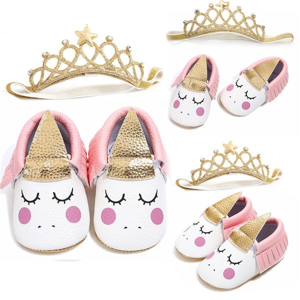 

newborn baby toddler girl crib shoes cartoon unicorn print anti slip newborn shoes moccasins crib prewalker princess pre-walker