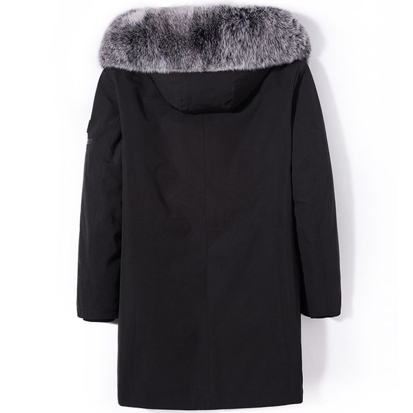 

men's leather & faux winter coat rex men real fur parka for mens clothing 2021 plus size casaco g004 yy2042, Black