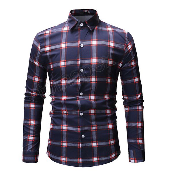

fashion plaid shirt men 2019 spring new red checkered shirt men cs slim fit long sleeve dress shirt mens casual chemise homme xxxl, White;black