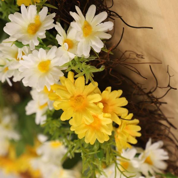 

1*artificial wreath daisy flowers twig door wreath wall hanging birthday party decorations wedding engagement anniversary