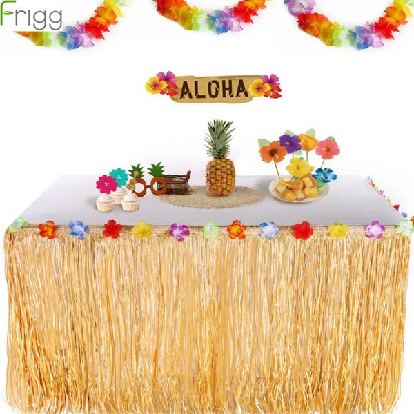 

frigg тропический гавайский luau таблица юбка цветок пляж украшение партии банкетный стол юбки свадебная пачка юбка домашнего декора