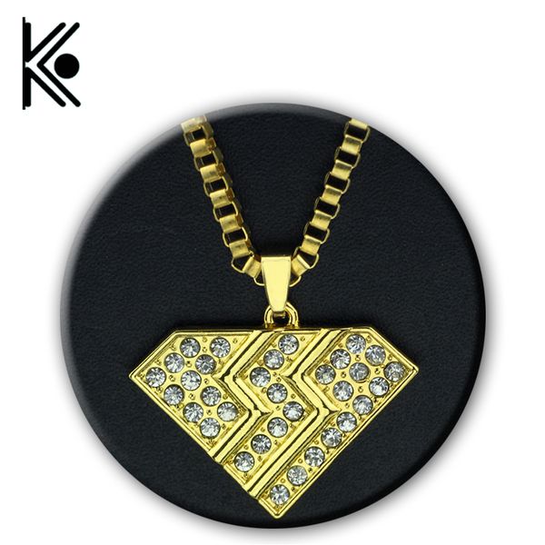 

bon jovi rock band pendant necklace golden rhinestones heart long chain men women necklaces pendants for friends, Silver