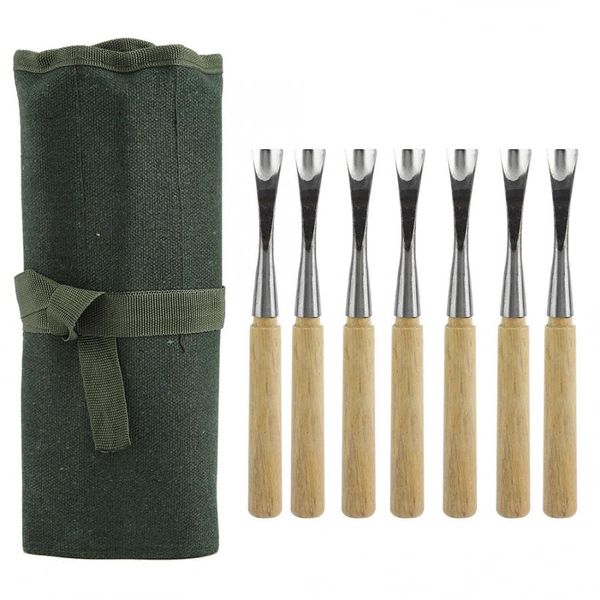 

7pcs bonsai tools steel carving gouges diy craft tool set with bag utility knives tool kit for simple crafts for wood working