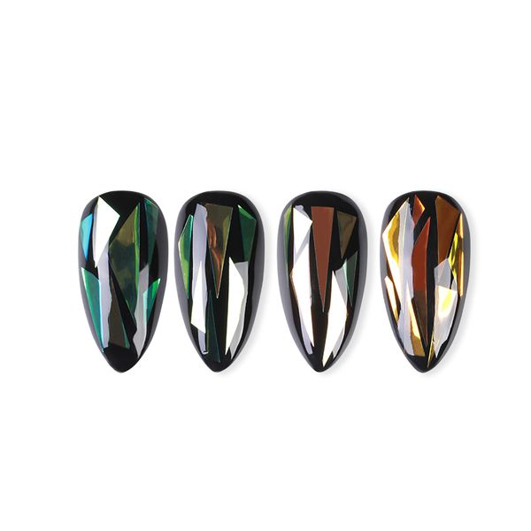 

newnew nail cellophane mirror illusion color nail stickers paste cellophane diy stickers accessories, Black