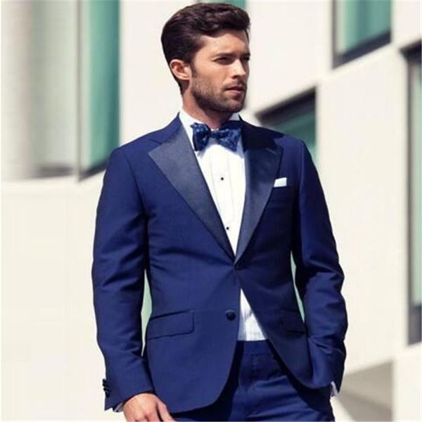 

navy blue 2 pieces men suits costume homme terno groom tuxedos groomsmen mens wedding suits slim prom fit blazer( jacket+pants, White;black