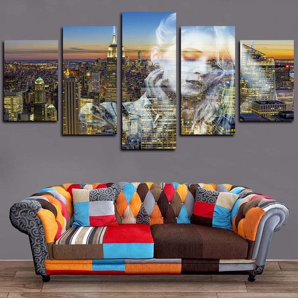 

5 panels beauty and architecture modern artworks giclee canvas wall art for kid home wall decor poster canvas print oil painting