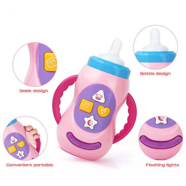 

baby toys kids sound milk bottle toys safe music light milk bottle musical learning educational toys for children feeding tool