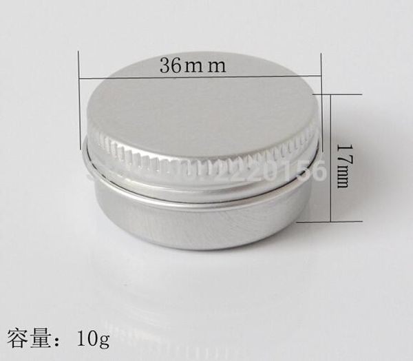 

1000pcs/lot 10g aluminium cream jars with screw lid,10ml aluminum tins, aluminum lip balm container