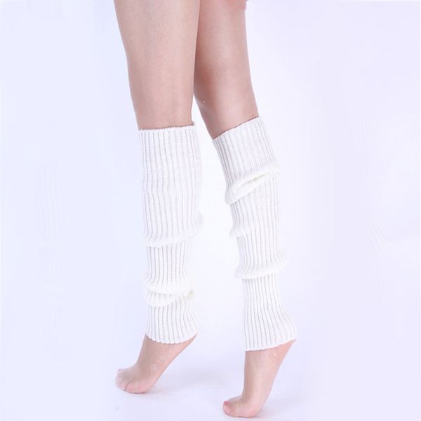 

1pair stylish women kniting leg warmer winter knit crochet fashion lady legging foot warmer js26, Black;white