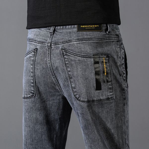 

2020 brand men skinny jeans new elastic slim trousers jean male fashion casual denim pants black plus size 40 42 44 46, Blue
