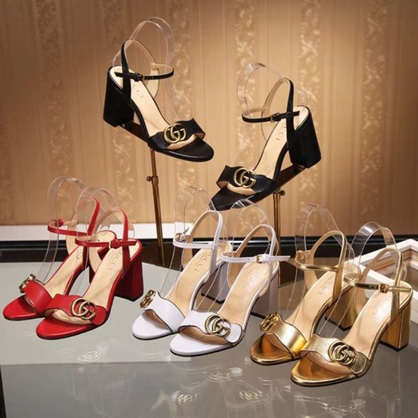 

Women ummer high heel hoe fa hion metal letter button andal ummer outdoor girl andal, Blue;gray