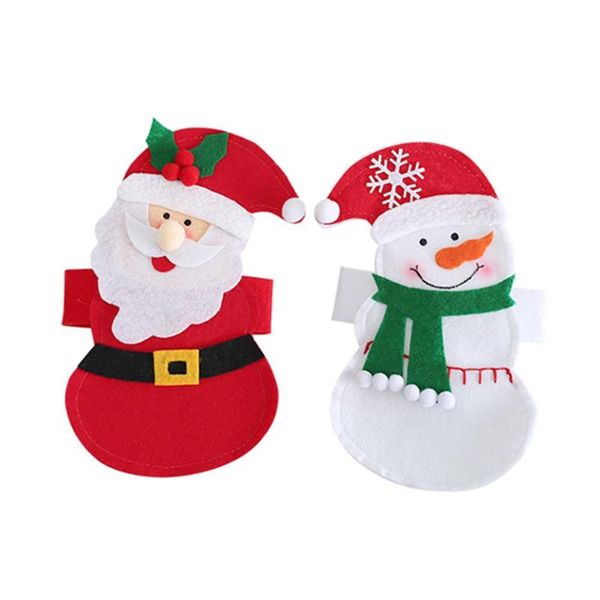 

nonwoven fork knife bag santa claus snowman wine bottle cover bar decor