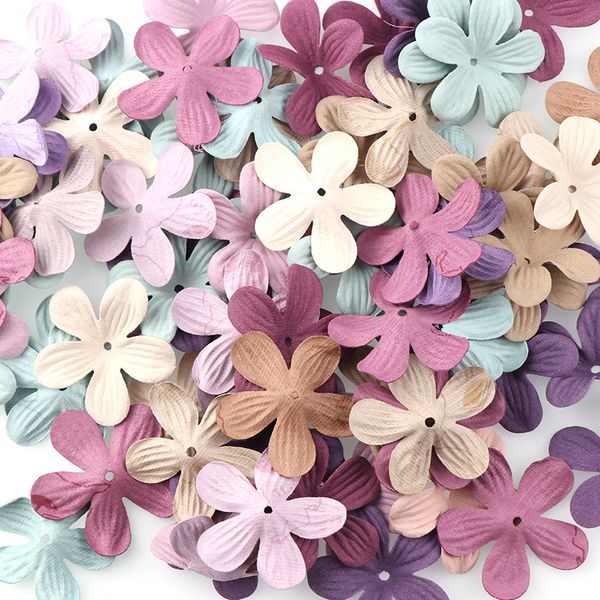 30 pc Pequenas flores de couro requintado handmade cabeça artificial decoração casamento decoração diy scrapbooking artesanato flower falso