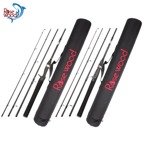 

rosewood fuji travel fishing rod spinning 1.98m 4 section medium power 30t carbon fiber baitcasting fishing rod with case tackle