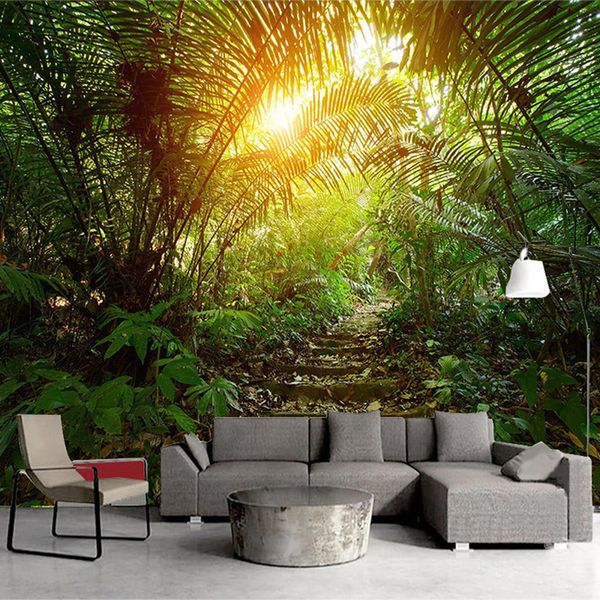 

3d обои современная мечта лесная дорожка природные пейзажи фото настенные росписи гостиной тв диван исследование фоновая декор стен фрески