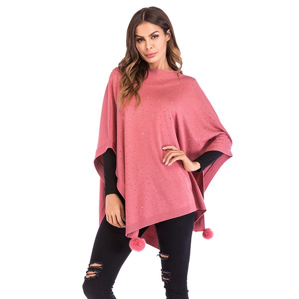 

new design 2colour pink/navy and  ladies 3/4 batwing sleeve with gems pullover, White;black