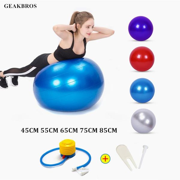 

sports yoga balls bola pilates fitness ball gym balance fitball exercise pilates workout massage ball with pump 55cm 65cm 75cm ayskh
