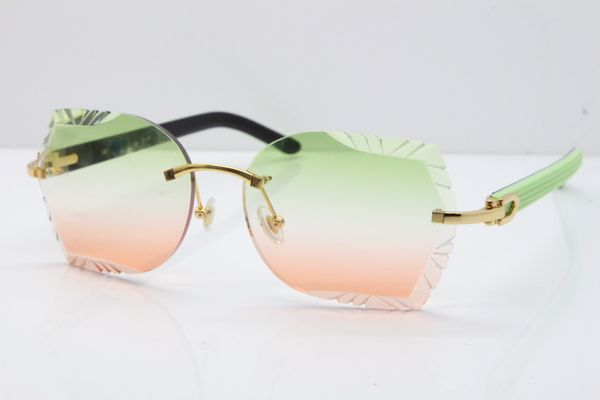 

2020 vintage optical rimless sunglasses carved lens new t8200761 rimless metal blue black aztec arms sunglasses with box, White;black