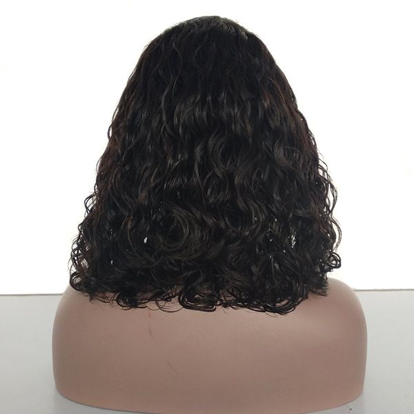 

150% density body wave lace front human hair wigs short bob wig for black women brazilian remy hair natural black shoulder length, Black;brown
