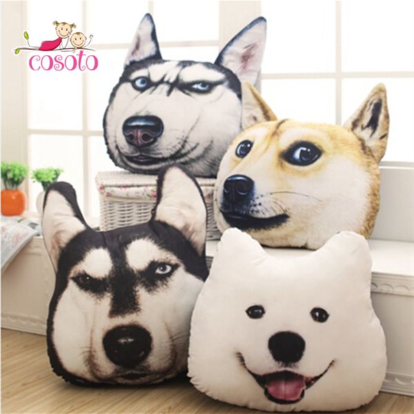 

new 3d 38cm*35cm samoyed husky dog plush toys dolls stuffed animal pillow sofa car decorative creative birthday gift
