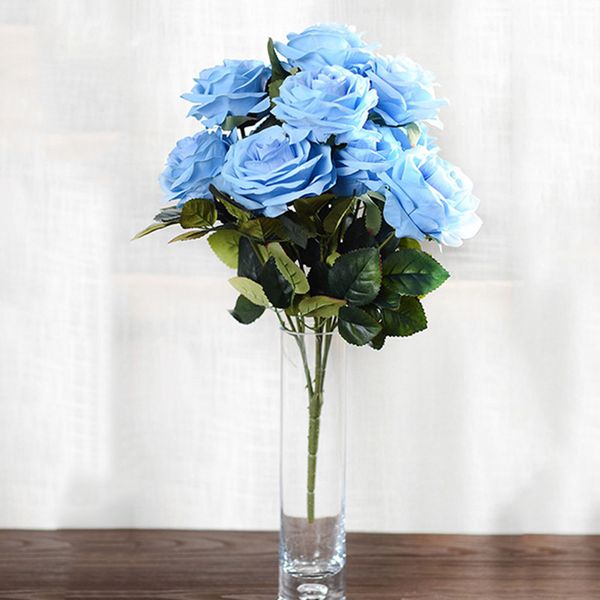 

10 heads roses high simulation silk flowers wedding home supplies decorations