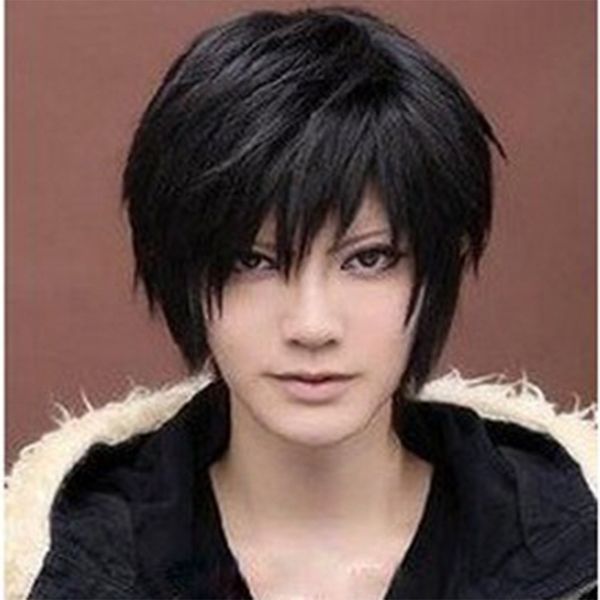 

anime universal cos role playing harajuku style cosplay black boys short straight hair