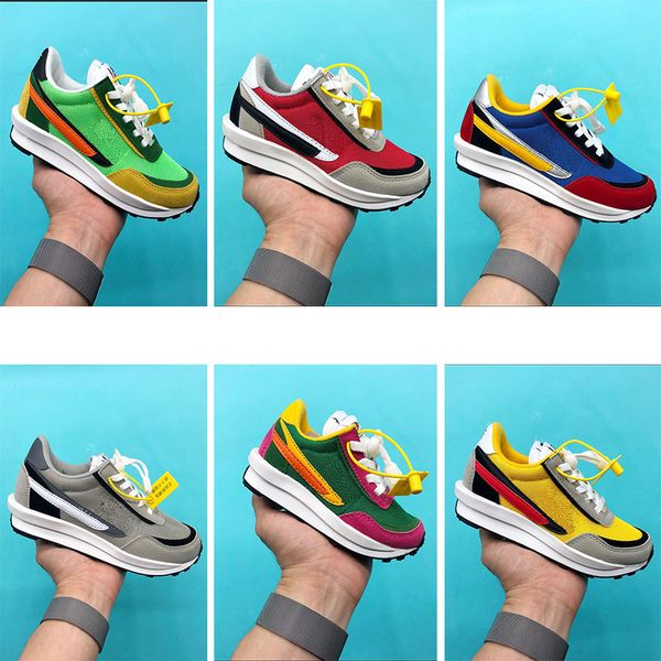 

big kids shoes sacai x ldv waffle pack running shoes pine green triple black green gusto sacai ldv waffle childrens girls youth sneaker