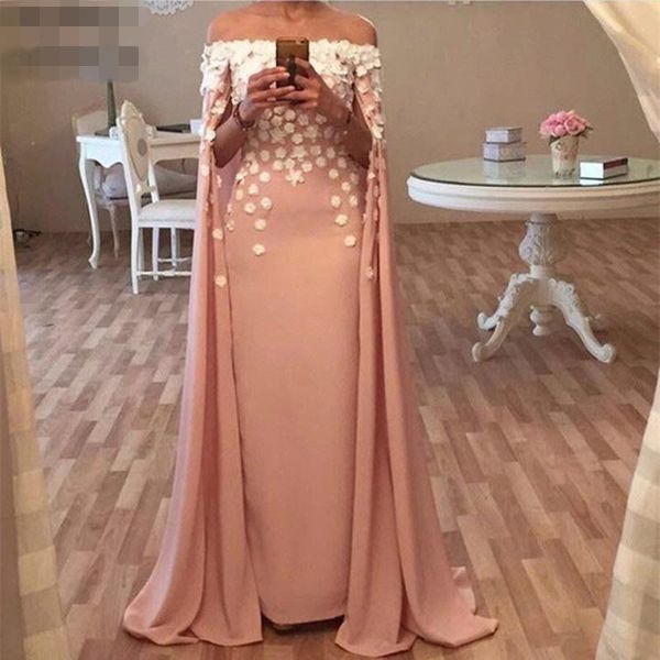 

new arrival off the shoulder prom gowns kaftan dubai arabic plus size evening dresses abendkleider 2020 long gowns flower beading dress, Black