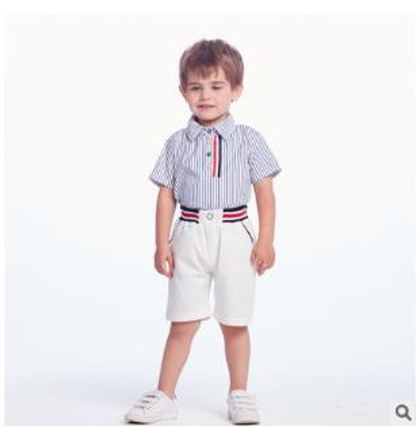 

baby boy desiger одежда наборы новорожденный полосатый baby boy короткая одежда 2 шт. наборы летний младенец мальчик футболки + шорты наряды, White