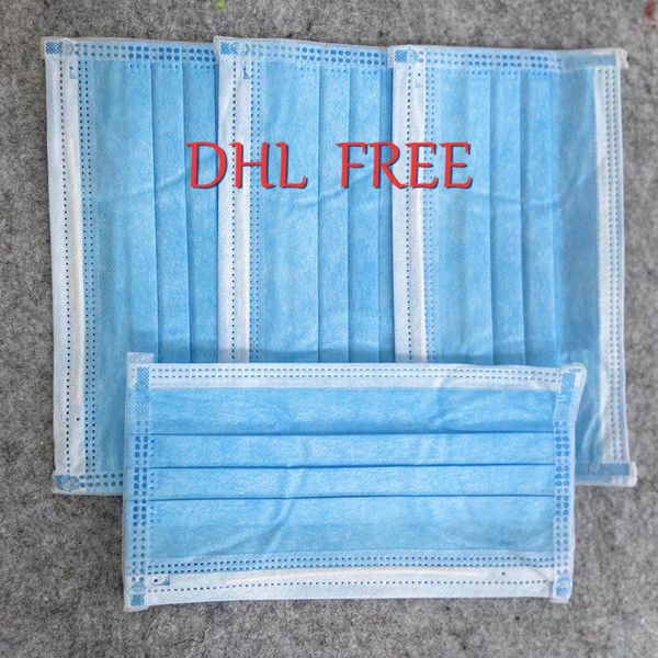

fast delivery 50pcs disposable masks 3-layer non-woven face masks dust breathing odorless alcohol disinfection safety masks dhl free